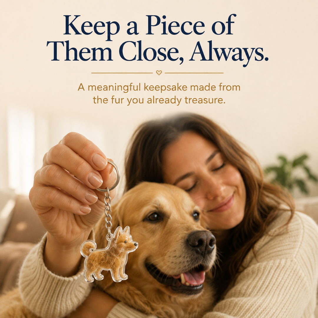 Personalized Pet Fur Keepsake Keychain