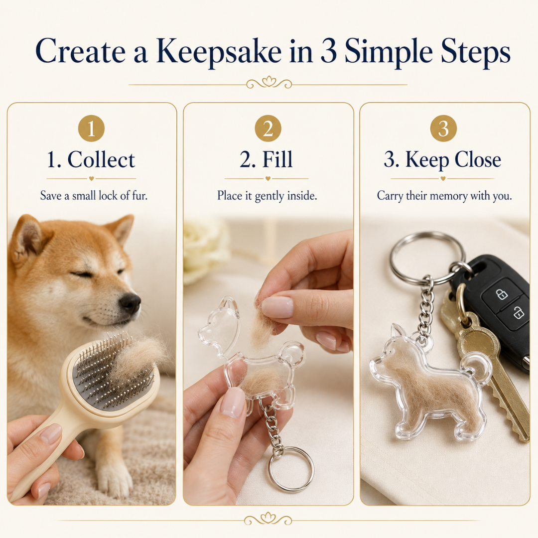 Personalized Pet Fur Keepsake Keychain