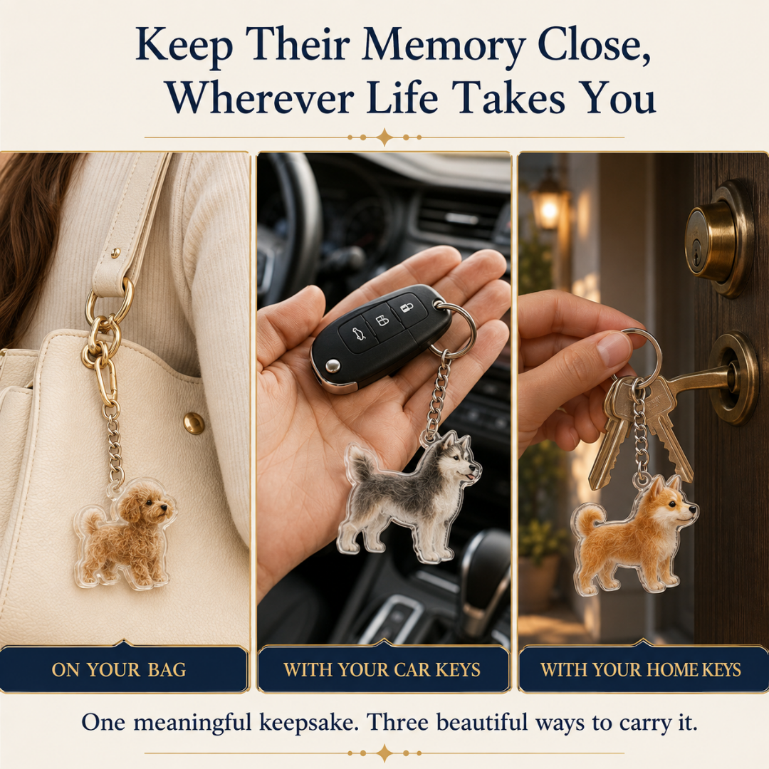Personalized Pet Fur Keepsake Keychain