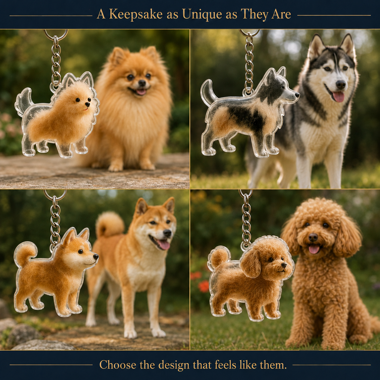 Personalized Pet Fur Keepsake Keychain
